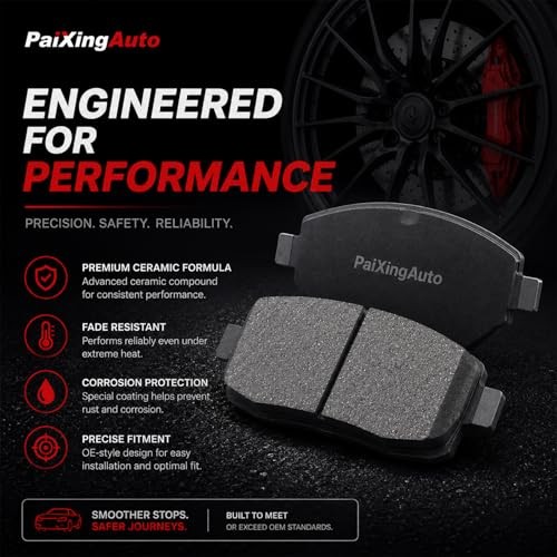 8pcs front rear Ceramic Brakes Pads Set Compatible with 2008-2017 Buick