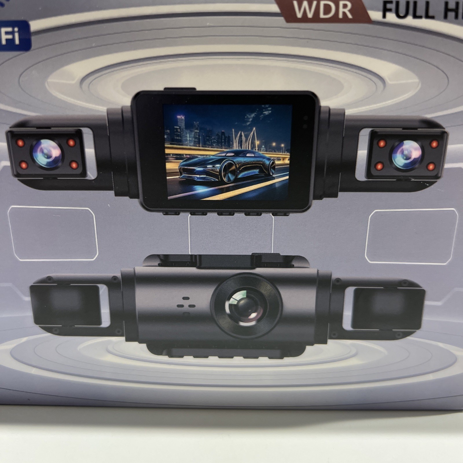 Vehicle Black Box DVR 4-Lense Full-HD Car Camera 1080P Wide-Angle Loop Recording