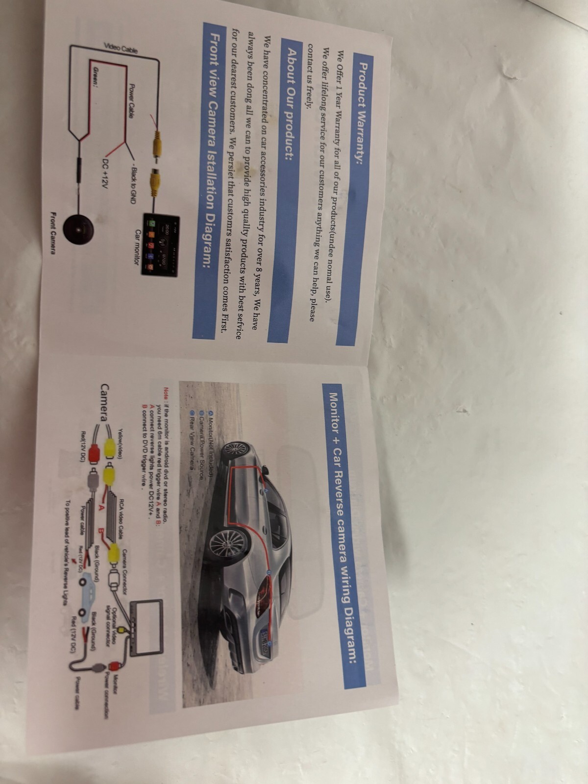 CCD Video Camera Dash Cam NEW in Open Box Complete