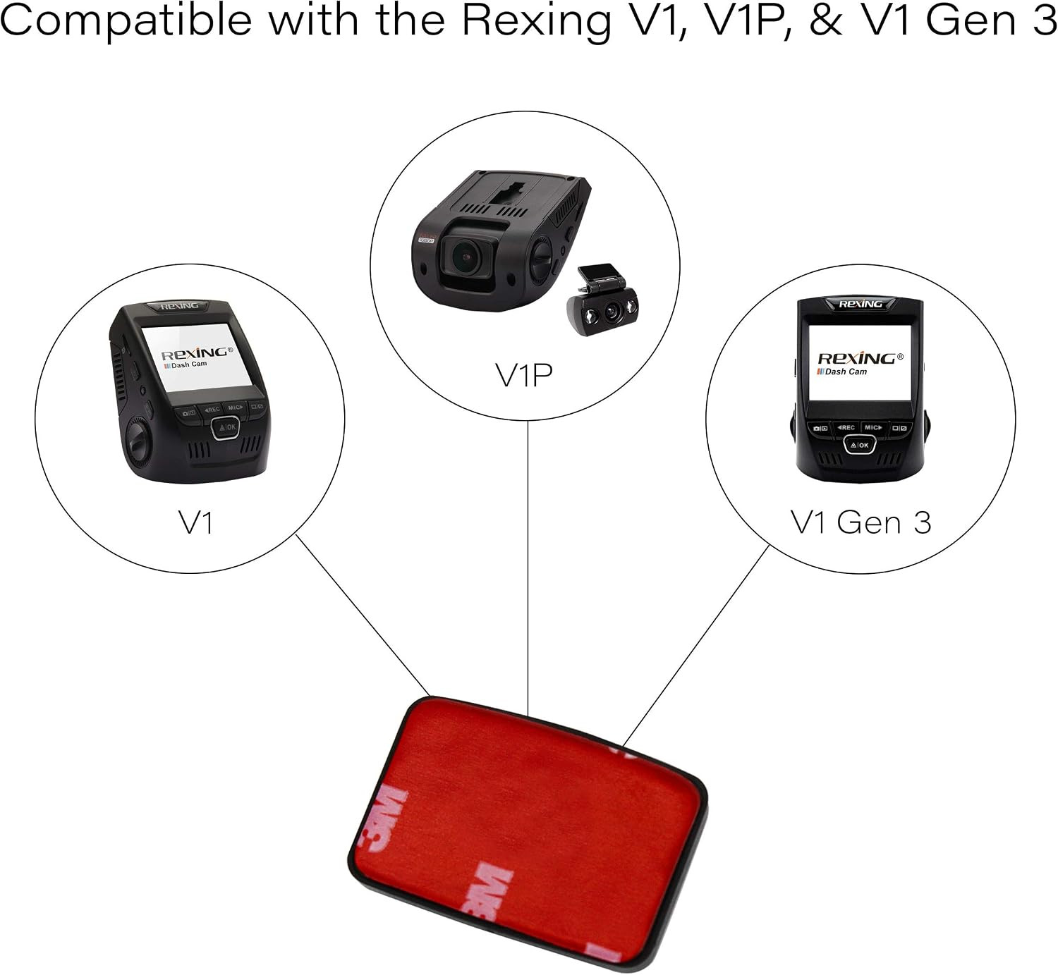 Rexing Adhesive Mounts for Rexing V1 and V1P Dash Cam