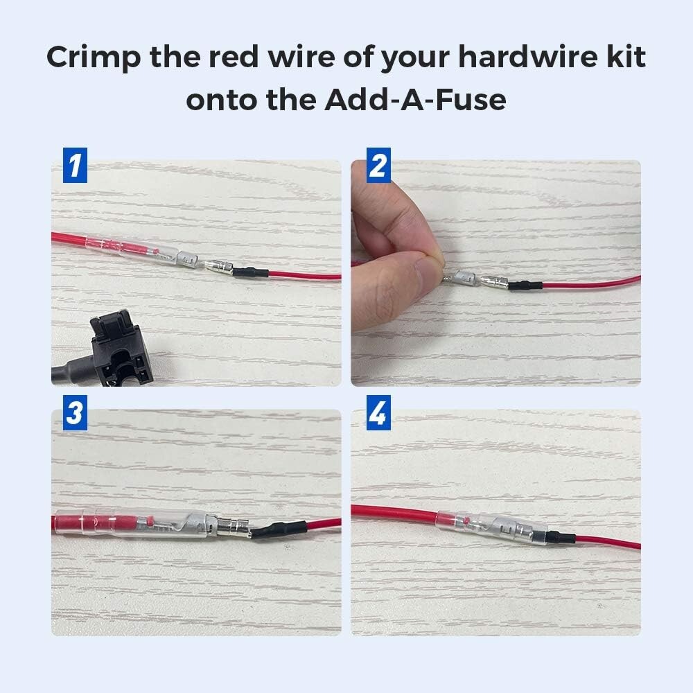 Wired Dash Cam Power Solution: 3-Lead ACC Hardwire Kit with Fuse – 12ft Length