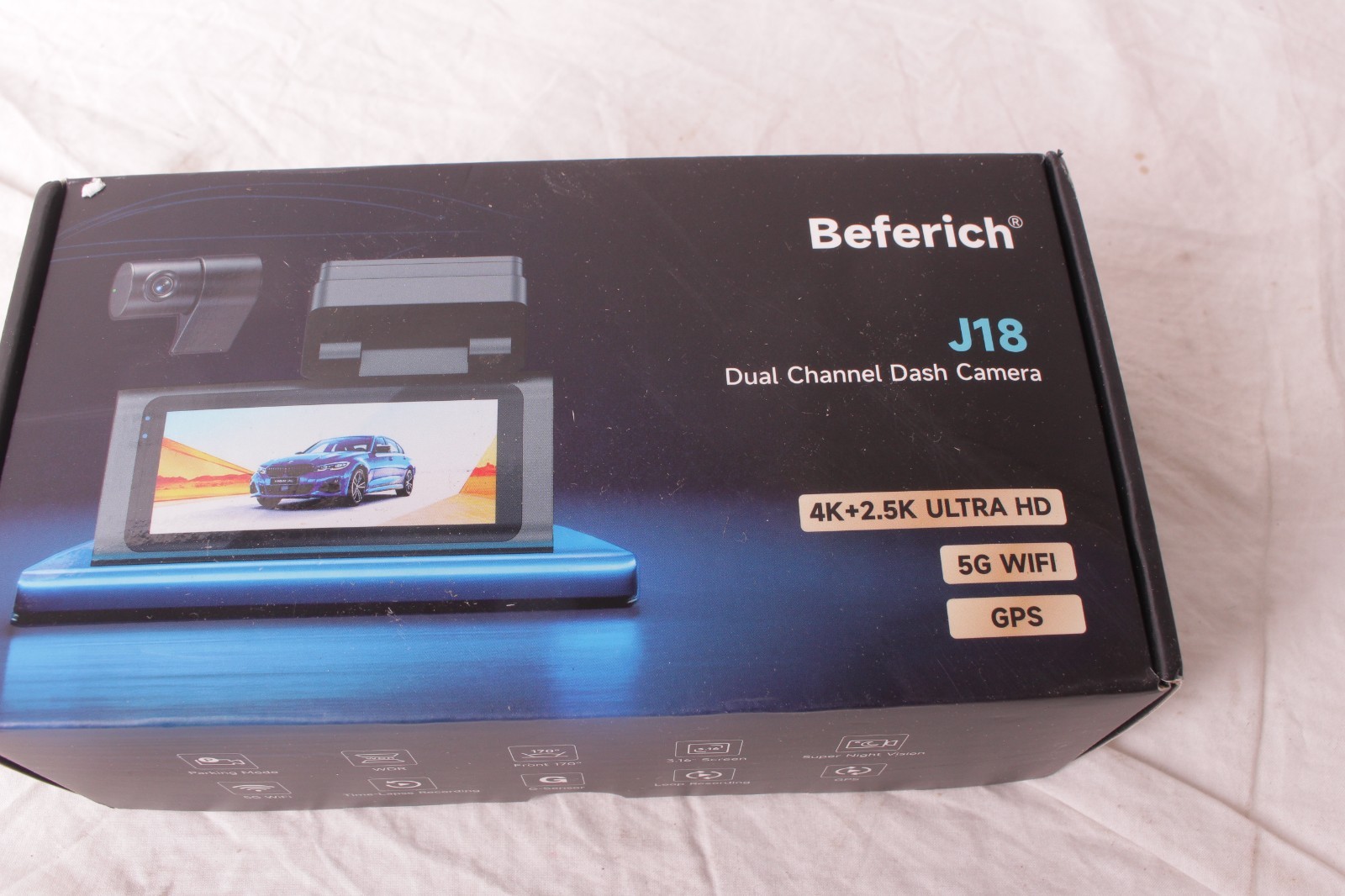 NEW Beferich 4K Front & Rear Dash Camera Built-in 5G Wi-Fi GPS w/ 64GB Card