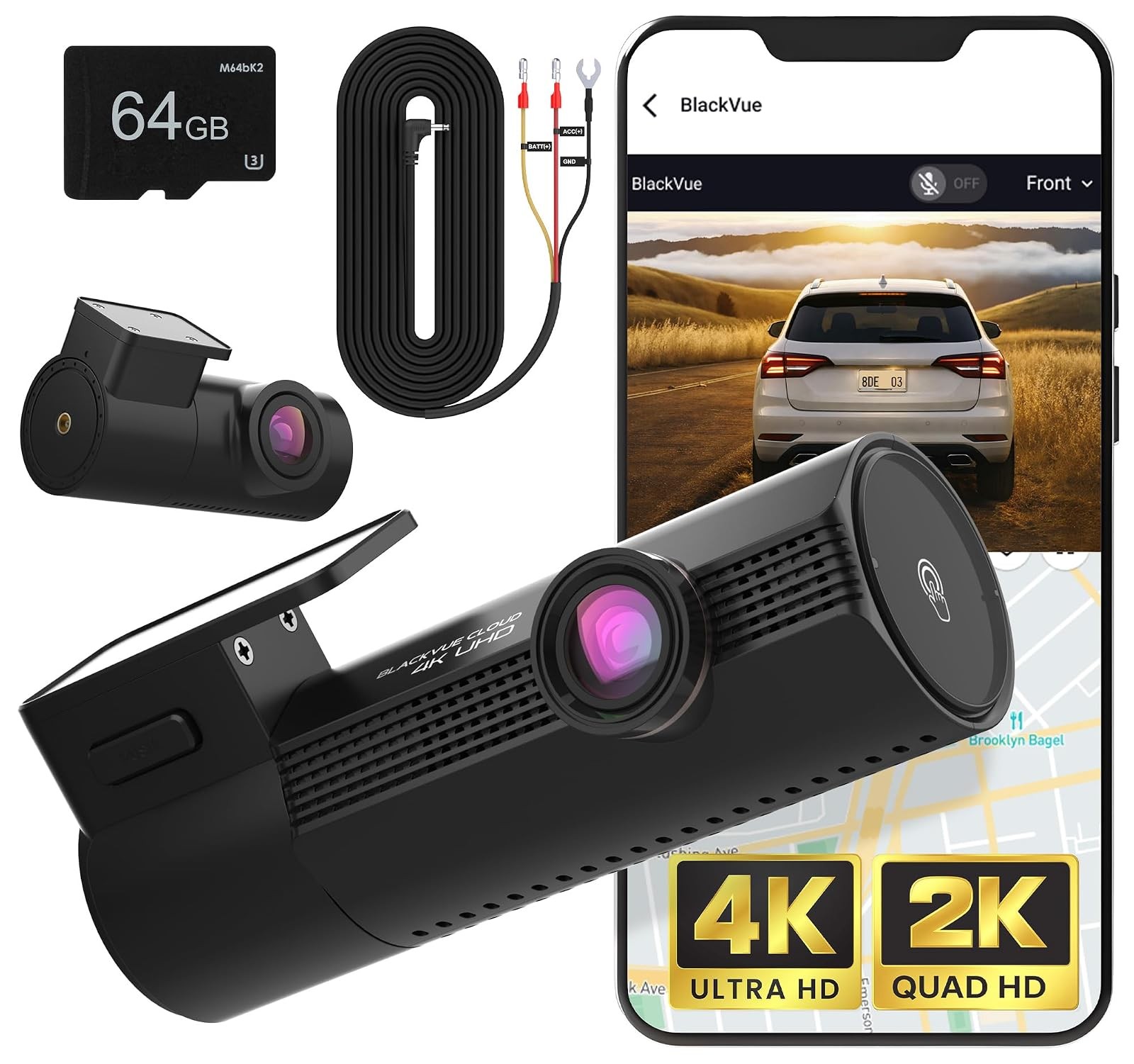 BlackVue Elite 9-2CH 64GB Dash Cam 4K+2K STARVIS2