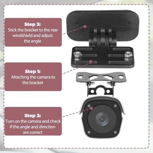 2PCS Dash Cam Car Rear Camera Bracket, Rear Camera Holder Set, Universal