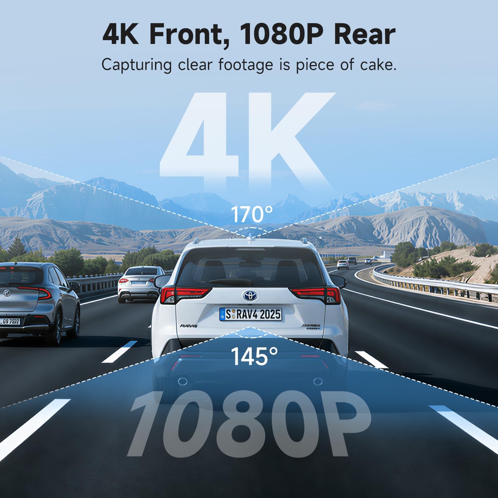 Leadfan 4K+1080P Dash Cam Front and Rear for Toyota RAV4 2022 2023 2024 2025 …