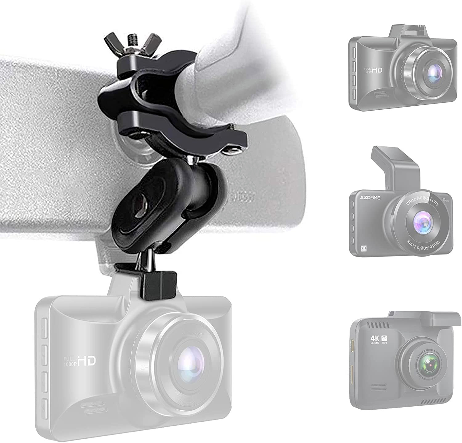Dash Camera Mirror Mount Holder Kit, Dash Cam Mount for Rove R2-4K Dashcam, AZDO