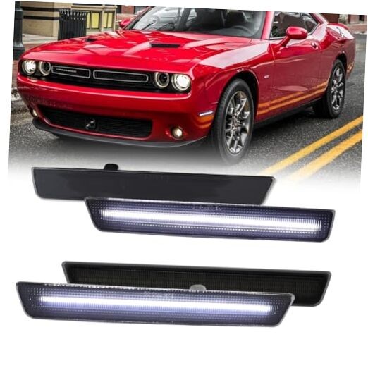 for 2015 2016 2017 2018 2019 2020 2021 2022 2023 Dodge Smoked Lens White LED