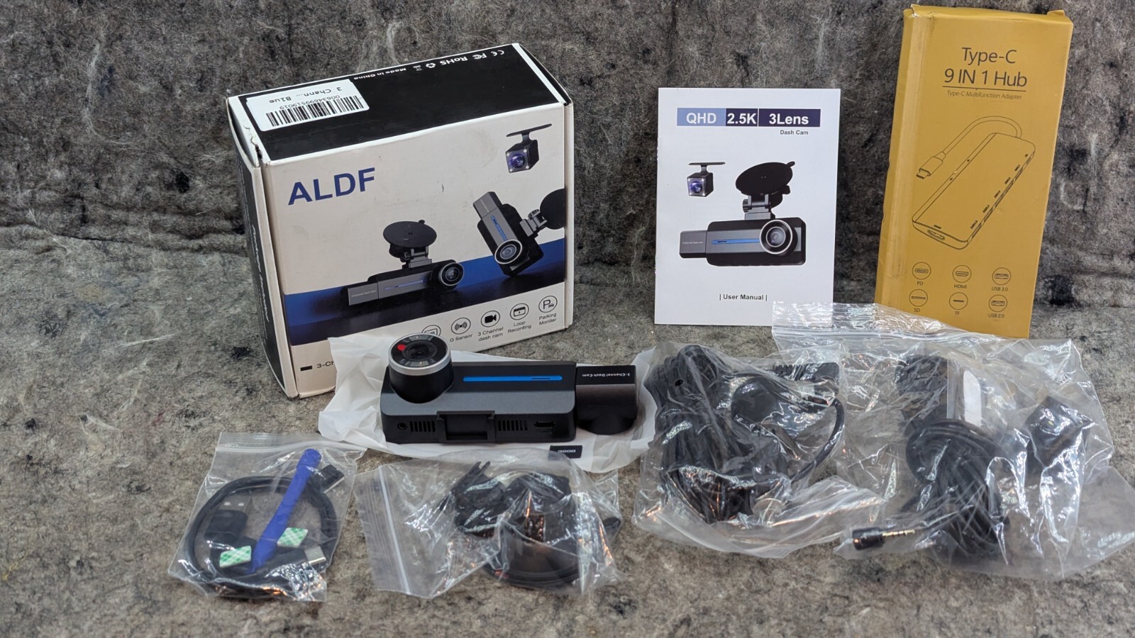 ALDF 3 Channel Dash Cam 4K/2.5K+1440P Front & Rear Night Vision Parking Guard