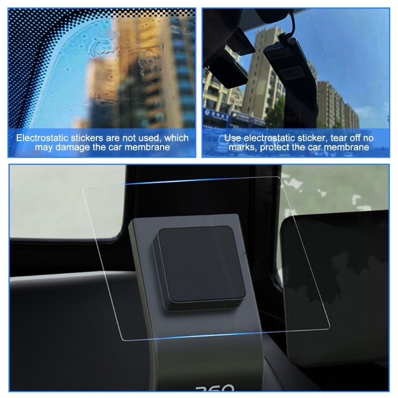Car Electrostatic Windshield Film Mounting Dashcam Stickers Heat Resistant 10pcs