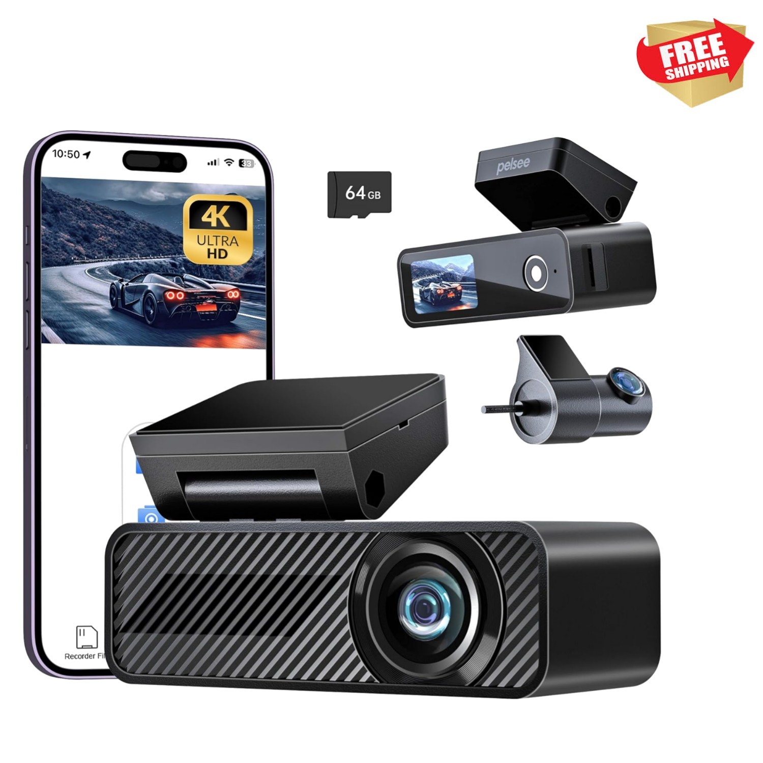 Advanced P1 Duo Dash Cam with 24HR Parking Mode & App Control for Smart Drivers