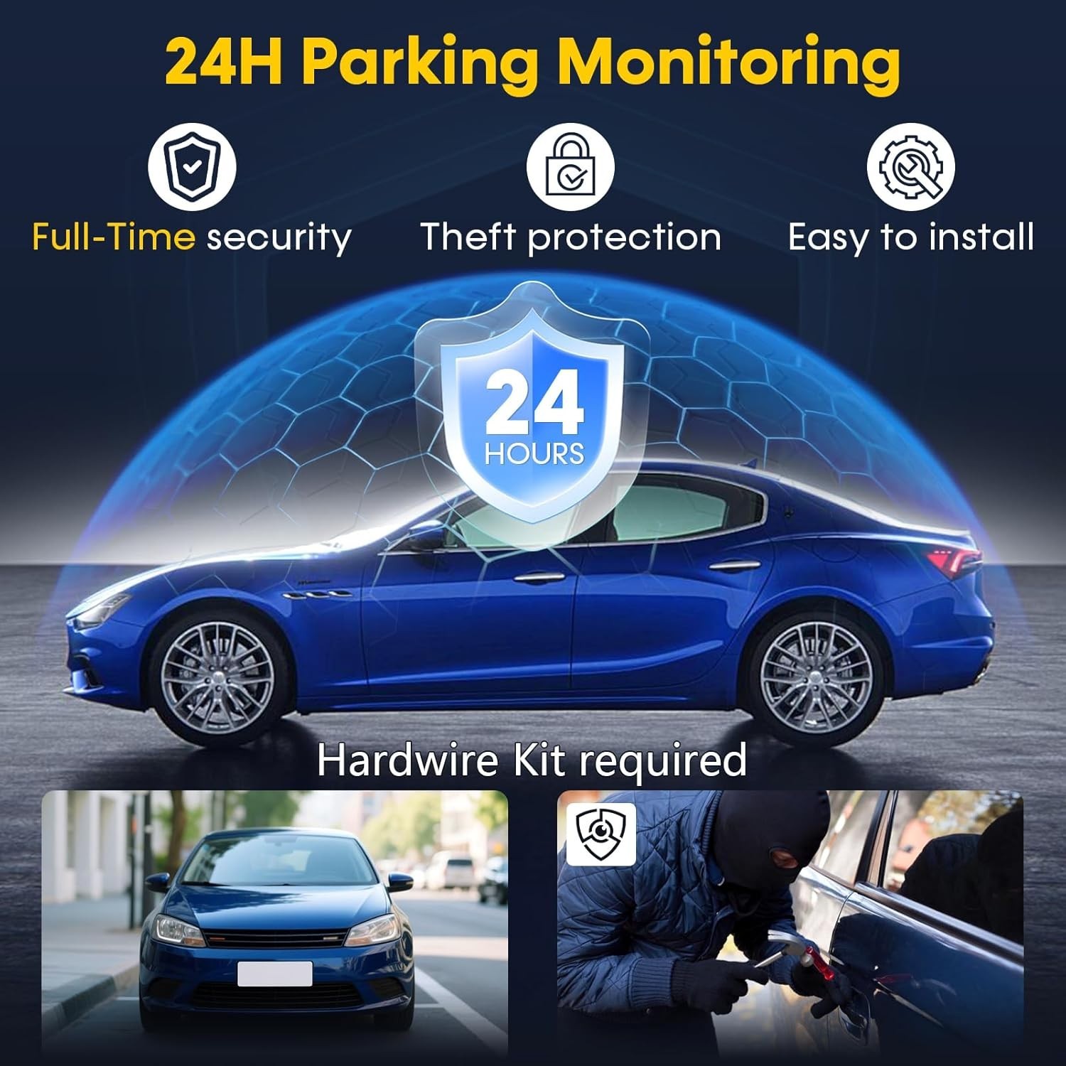 24/7 Protection: Dual 4K & 1080P Dash Cam with G-Sensor & Wi-Fi for SUVs