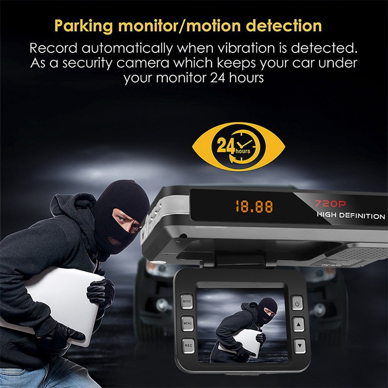 2-in-1 Dash Cam Car DVR Radar Laser Detector G-sensor Recorder 720P Camera NO TF