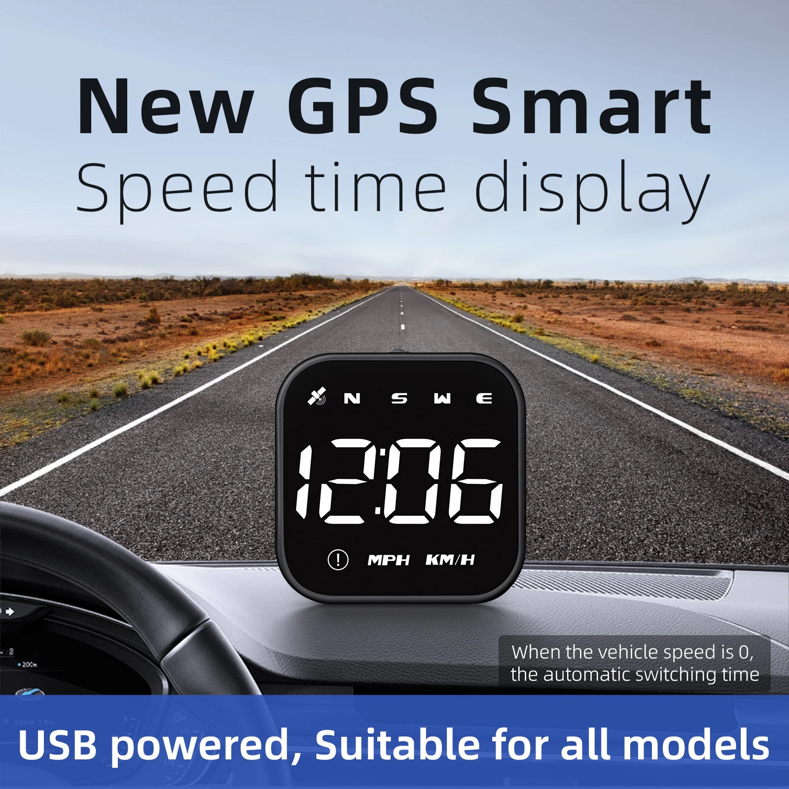 Universal Car Mini HUD G4S GPS Head Up Display Auto Digital KMH/MPH Speedometer