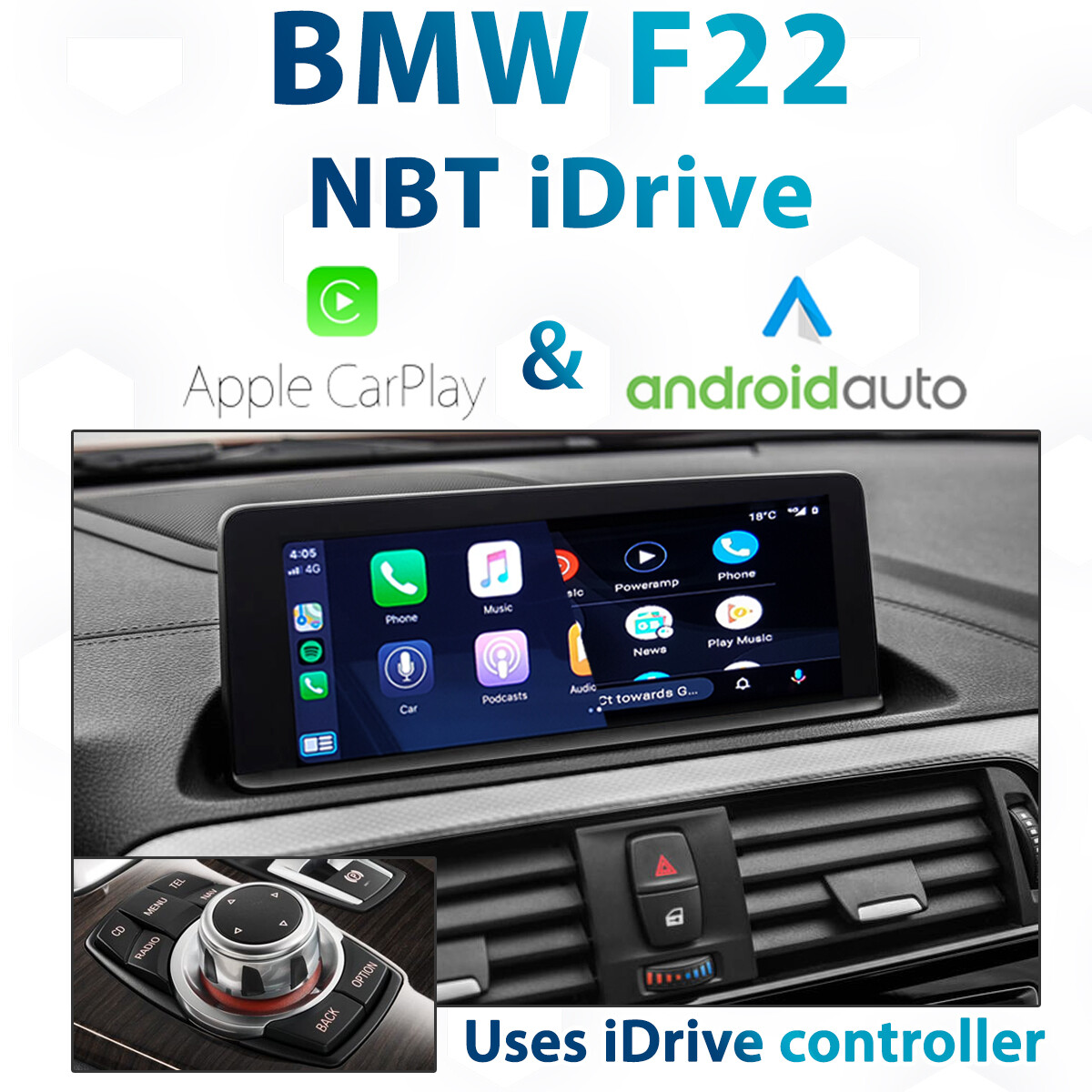 BMW F22 2 Series – iDrive NBT ID4 Apple CarPlay & Android Auto Integration