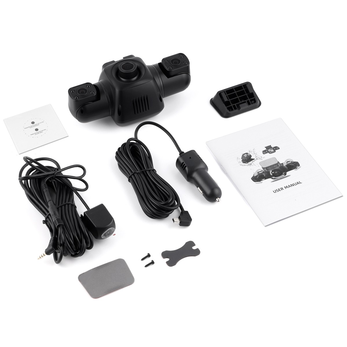 360° 4 Channel WiFi Dash Cam 2K Car Camera DVR Recorder Vehicle Video G-Sensor