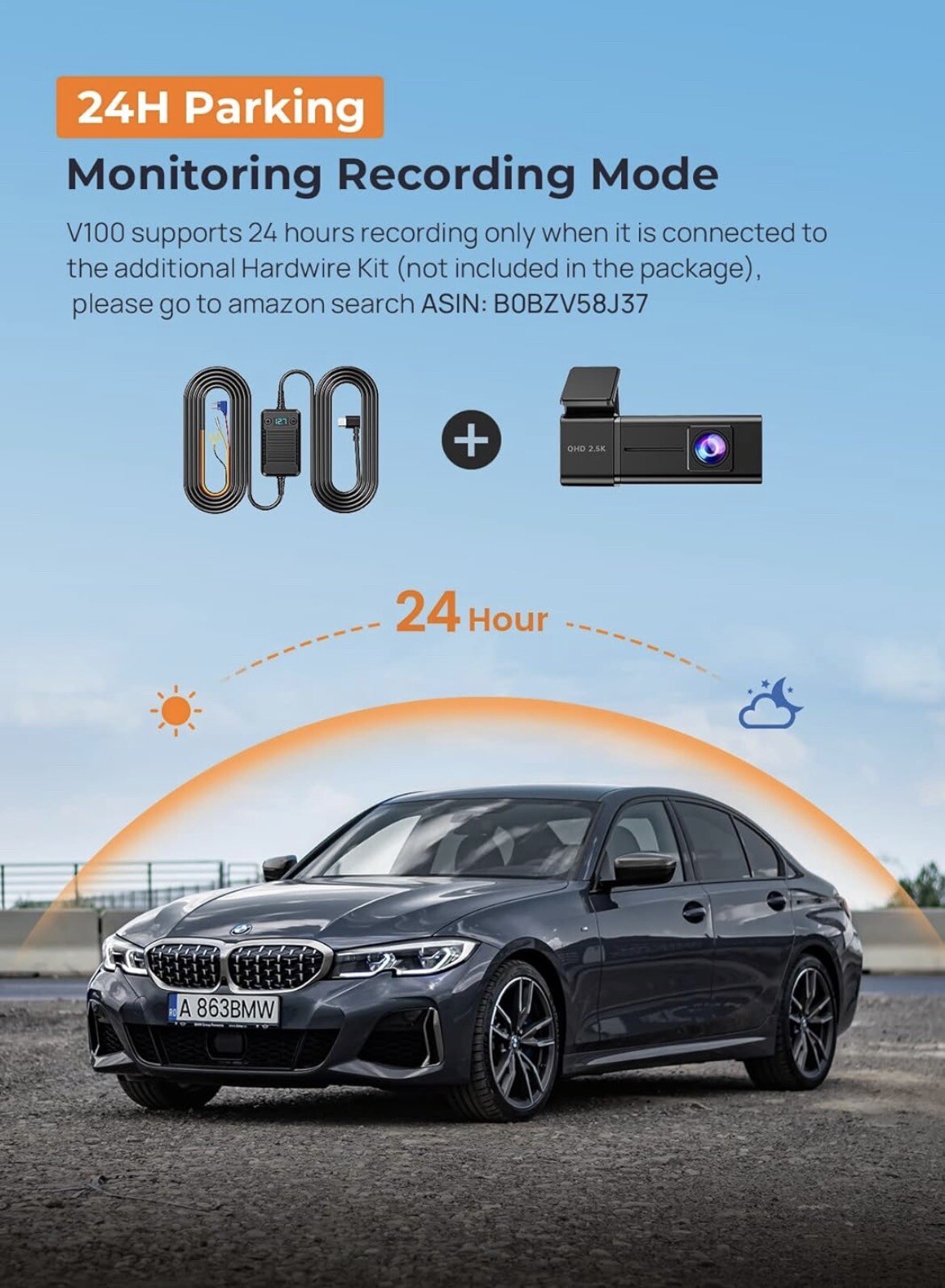 🌟 Front Dash Camera for Cars Night Vision WiFi 2.5K 1440P 24H Park Mode🌟