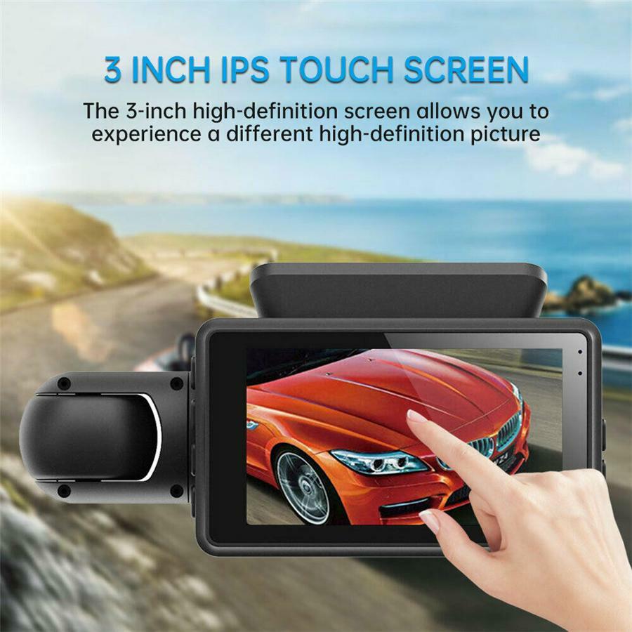 3in Dash Camera Double Lens FHD Car DVR Front/Inside Camera Parking Monitoring