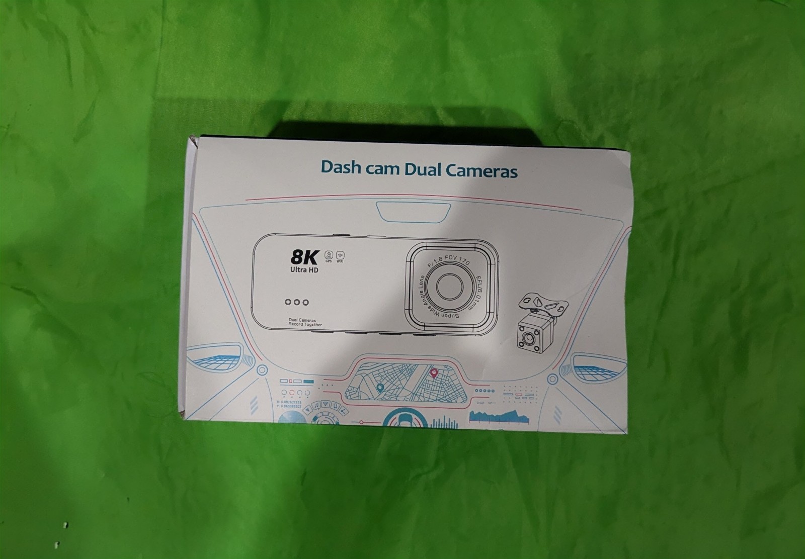 Dash Camera for Cars, 8K Full UHD Dash Cam Front and Rear Inside