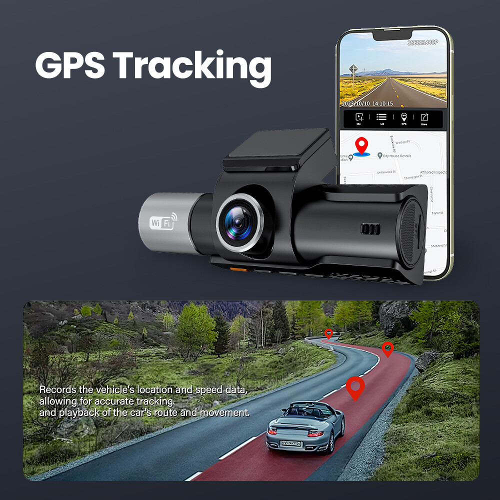 3 Channel 5G Wifi Dash Cam 4K HD Driving Recorder With GPS 24H Parking Mode