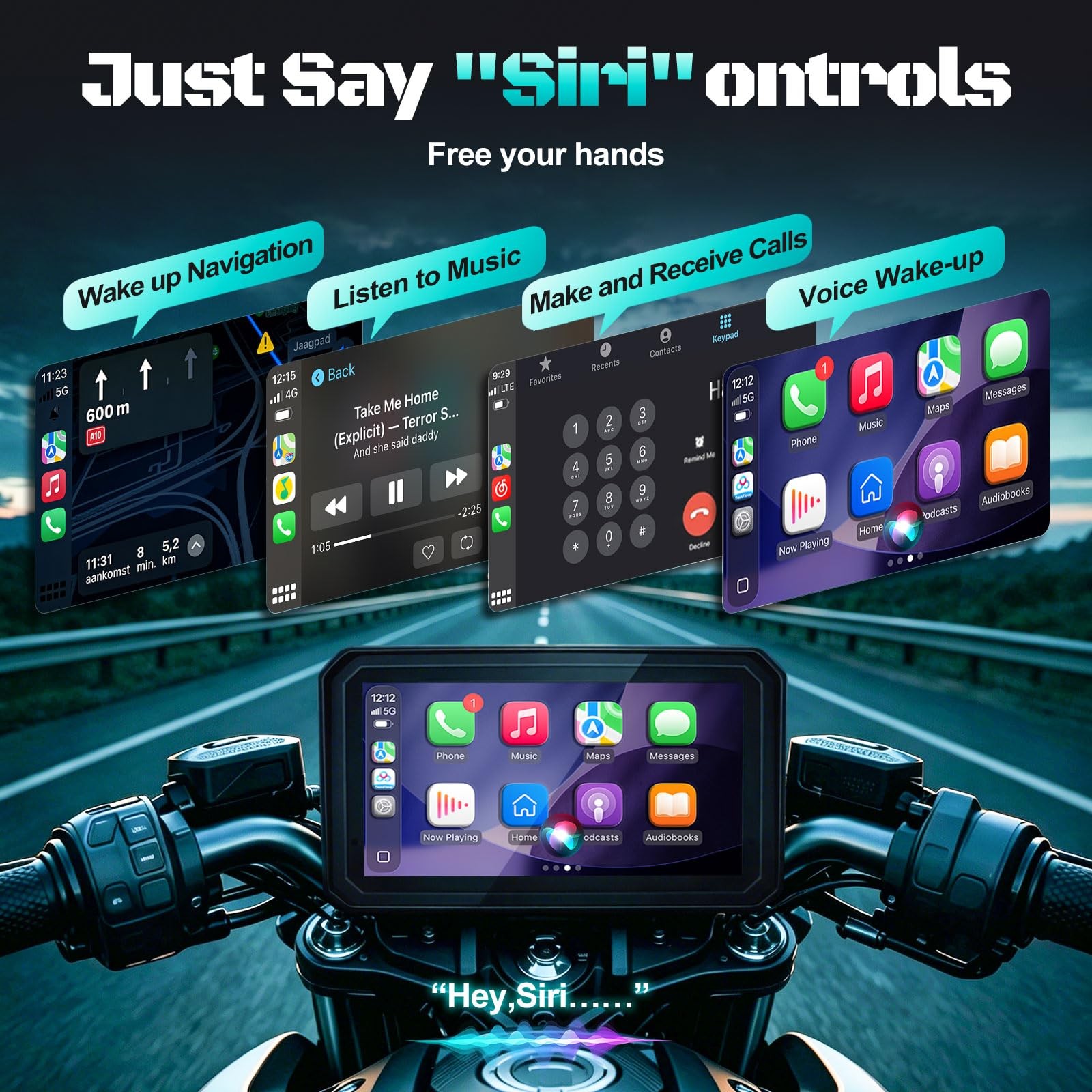 2026 LBW 6″ Portable Motorcycle CarPlay GPSIncludes 128G SD, with Wireless An…