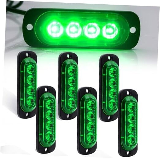 Oval Marker Lights,12V 24V 3” Side Clearance Light Aluminum Housing Green