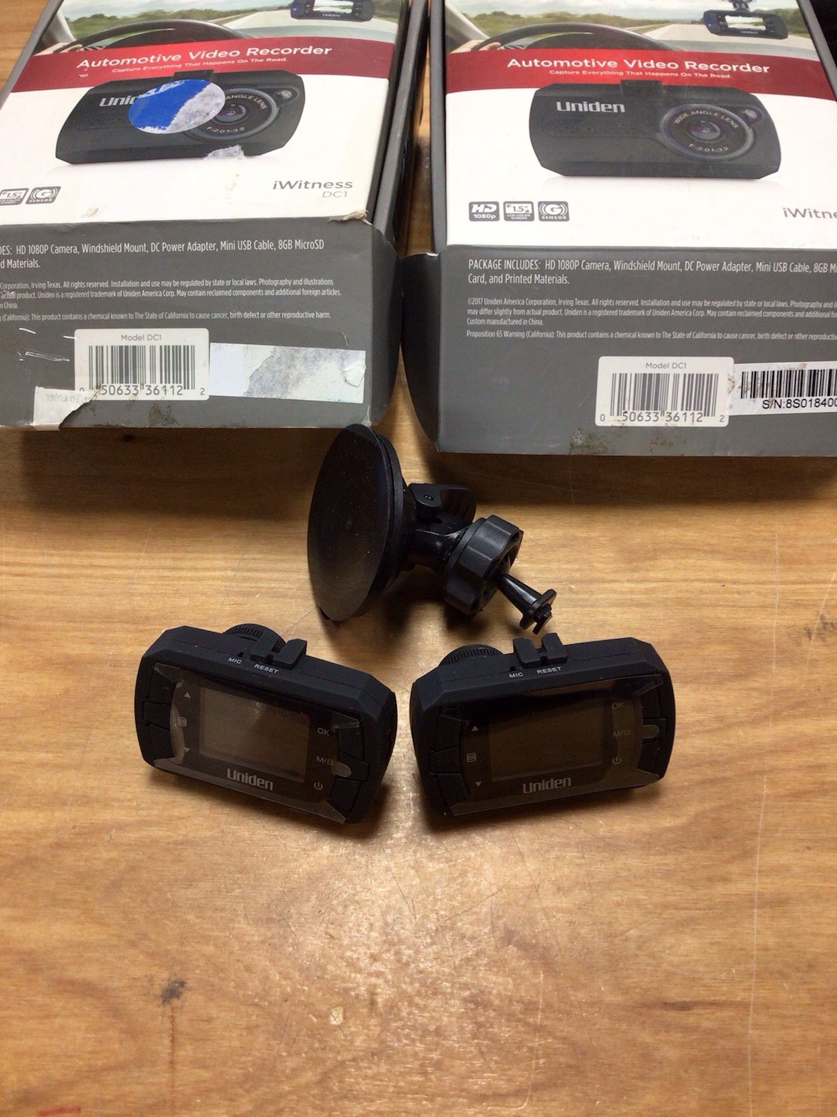 Lot of 2x Uniden iWitness DC1 1080p HD Automotive Video Recorder Dash Cam AS IS