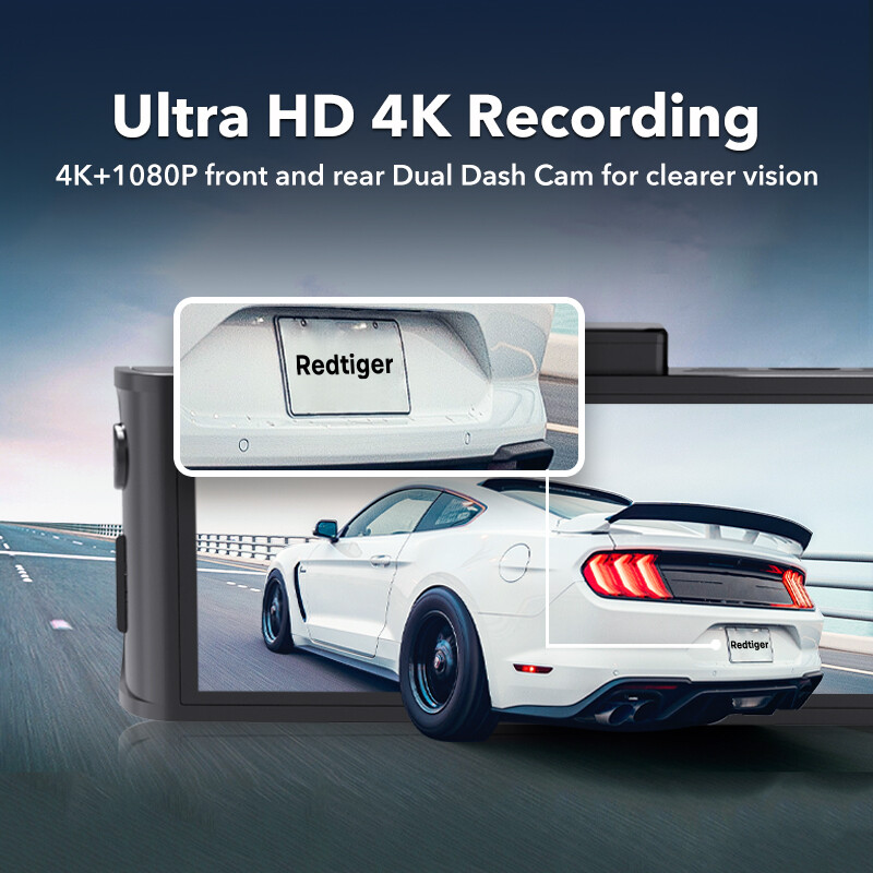 REDTIGER F7N 4K Front and Rear Dash Cam Built-in WiFi GPS Dual Dash Camera