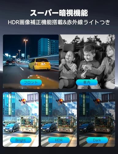 M CARKUMI D1 4-Cam Dash Cam 360° 1080P WiFi Night Vision G-Sensor 64GB