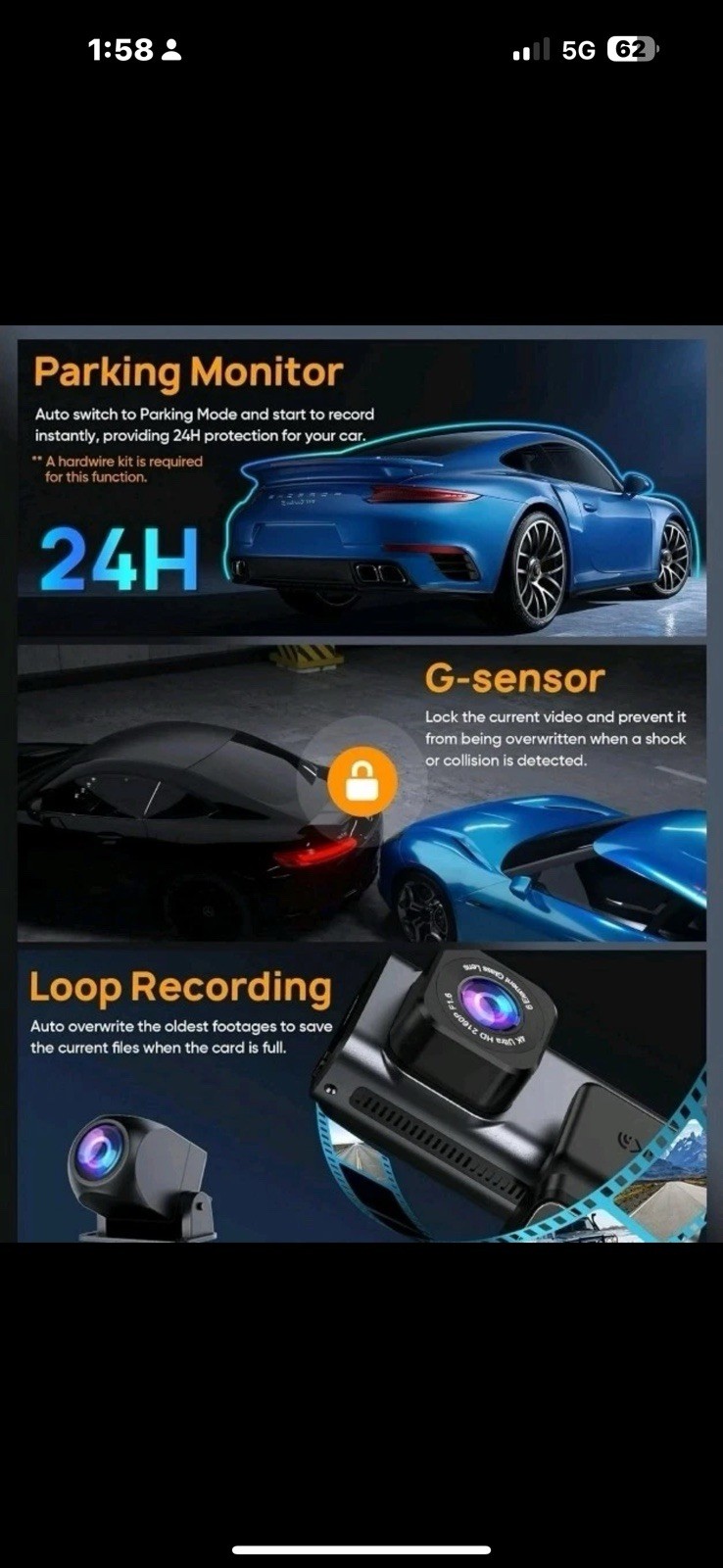 ODREY Dash Cam Front and Rear, 4K+2.5K 5G WiFi & WDR Dash Camera for Car