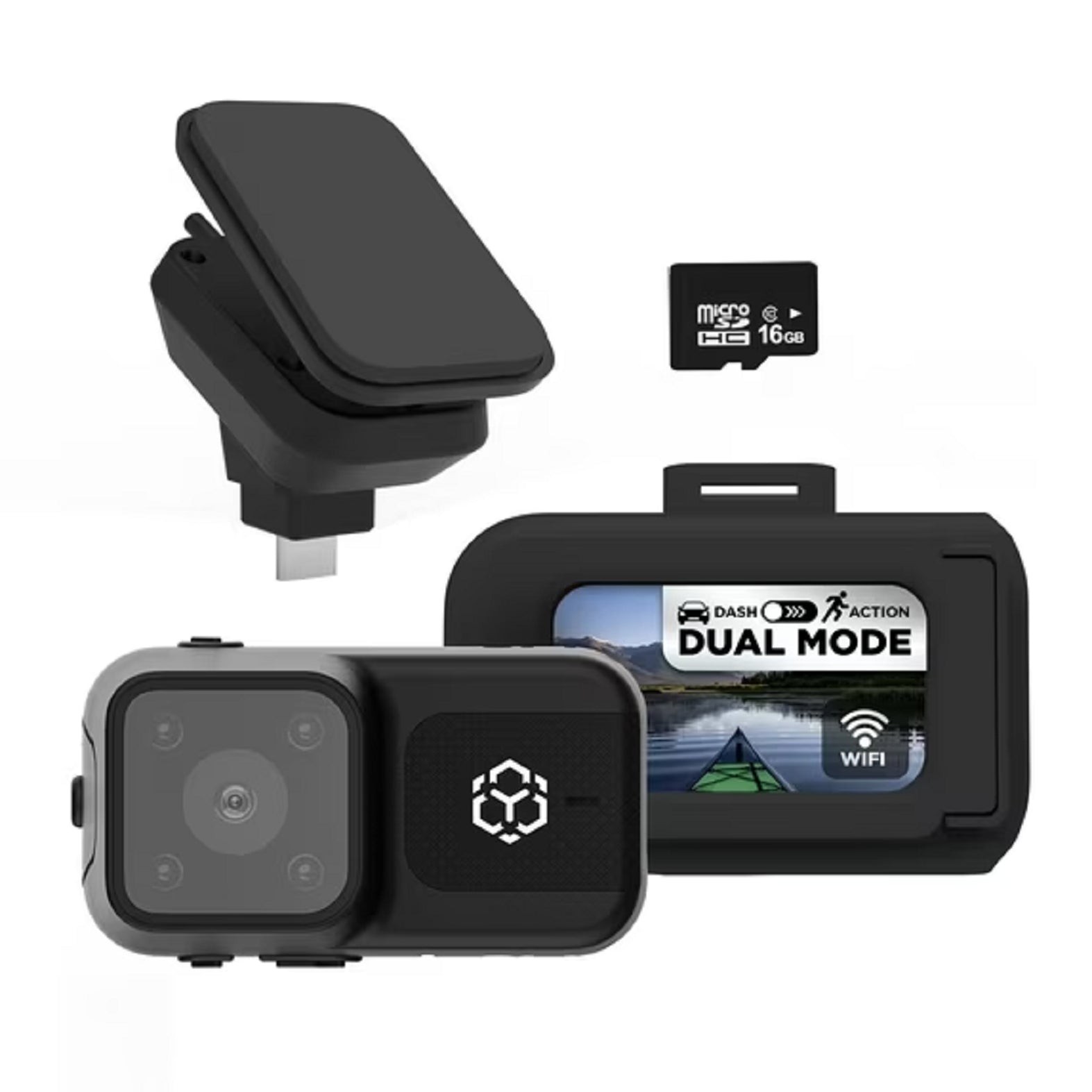 YADA BEON1BK BEON PLUS 1080P Dash Cam Body Cam 2-in-1, Voice Control Enabled