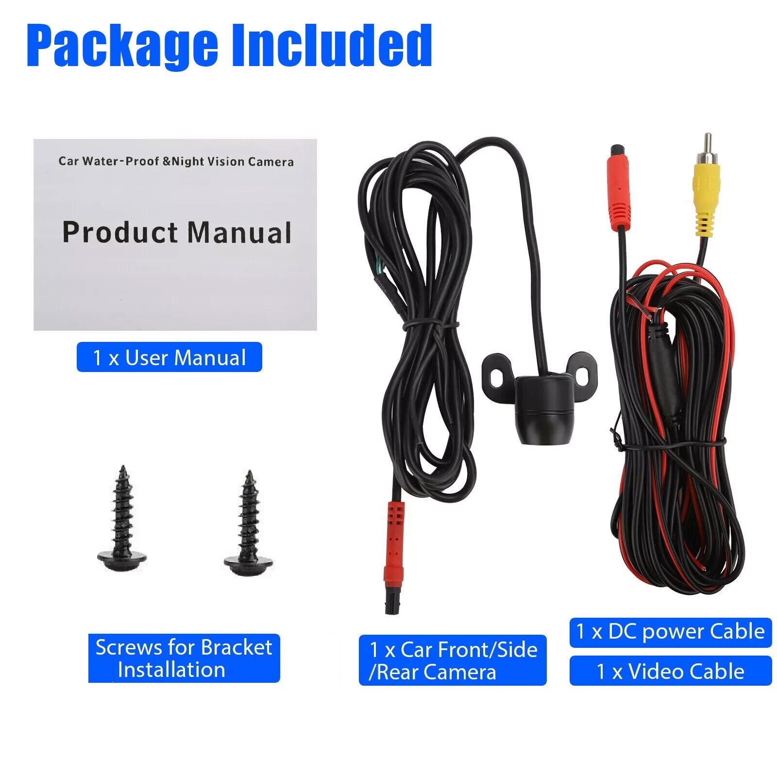 170° CMOS Car Front/Side/Rear View Reverse Backup Night Vision Parking Camera HD