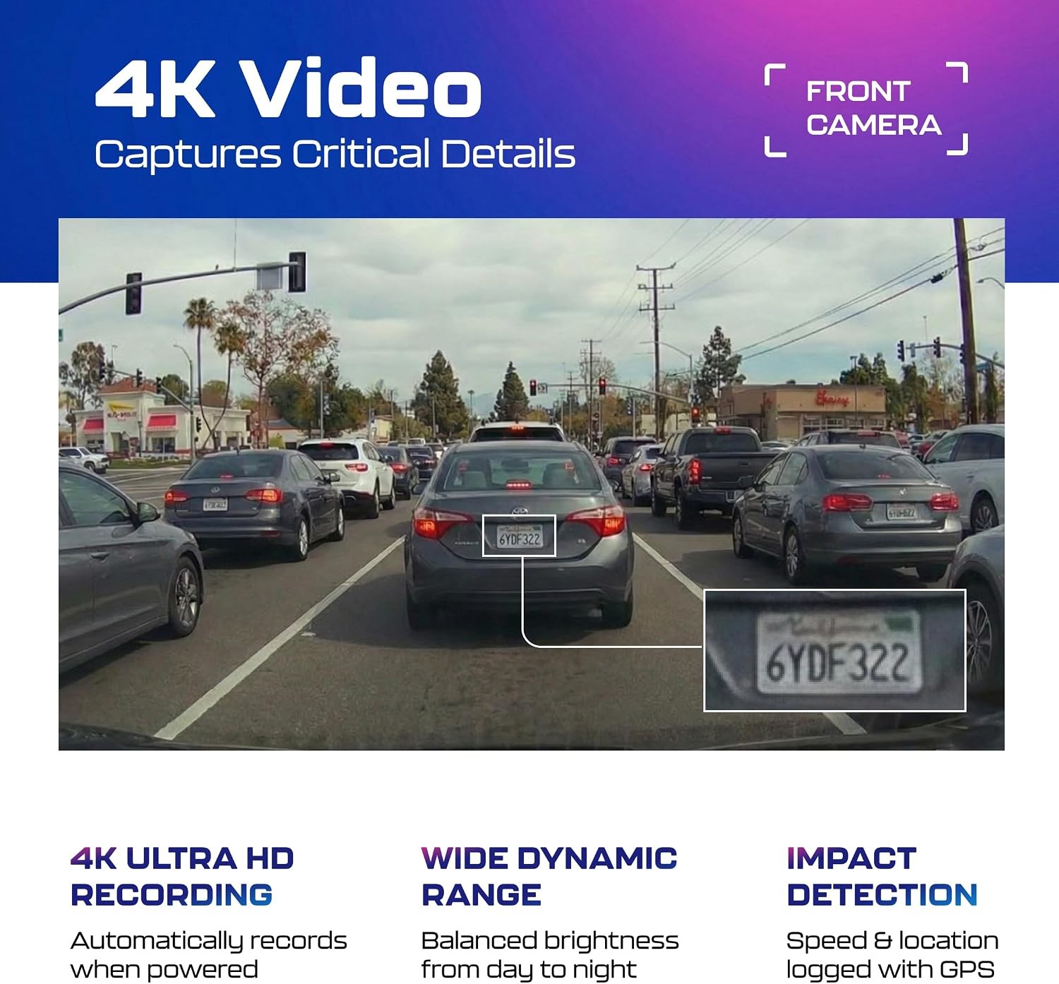 AZDOME M550 3CH Dash Cam 4K IR Night Vision