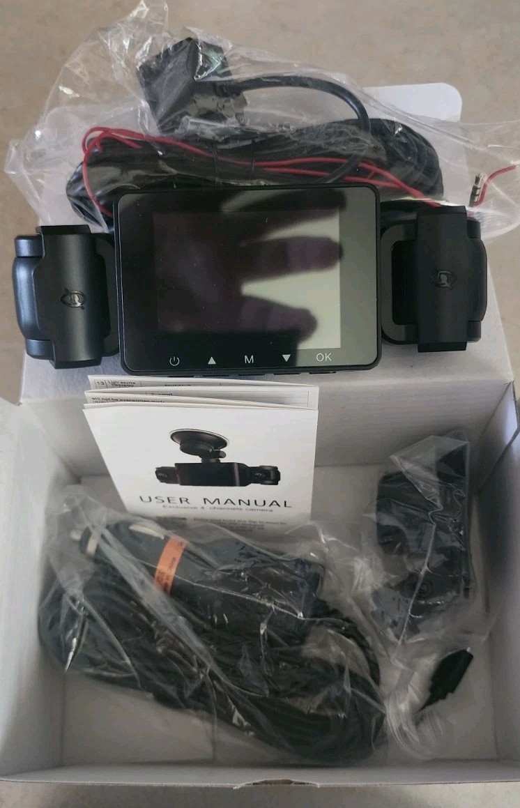 Vehicle Quad Dashcam Compact 4 Way W/Internal Memory Plus 64gb Card (B6)