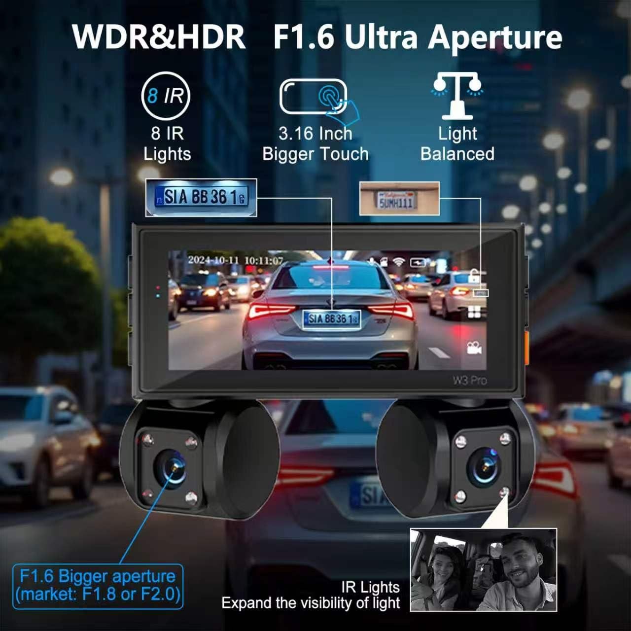 4 Channel Dash Cam Front and Rear Inside Left Right Car Dash Camera 360 View,…