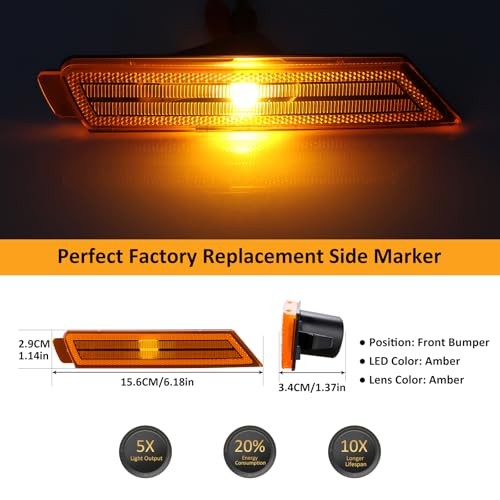 Front & Rear Side Marker Lights Housing for Chevy Camaro 2010-2015 | 5th Gen