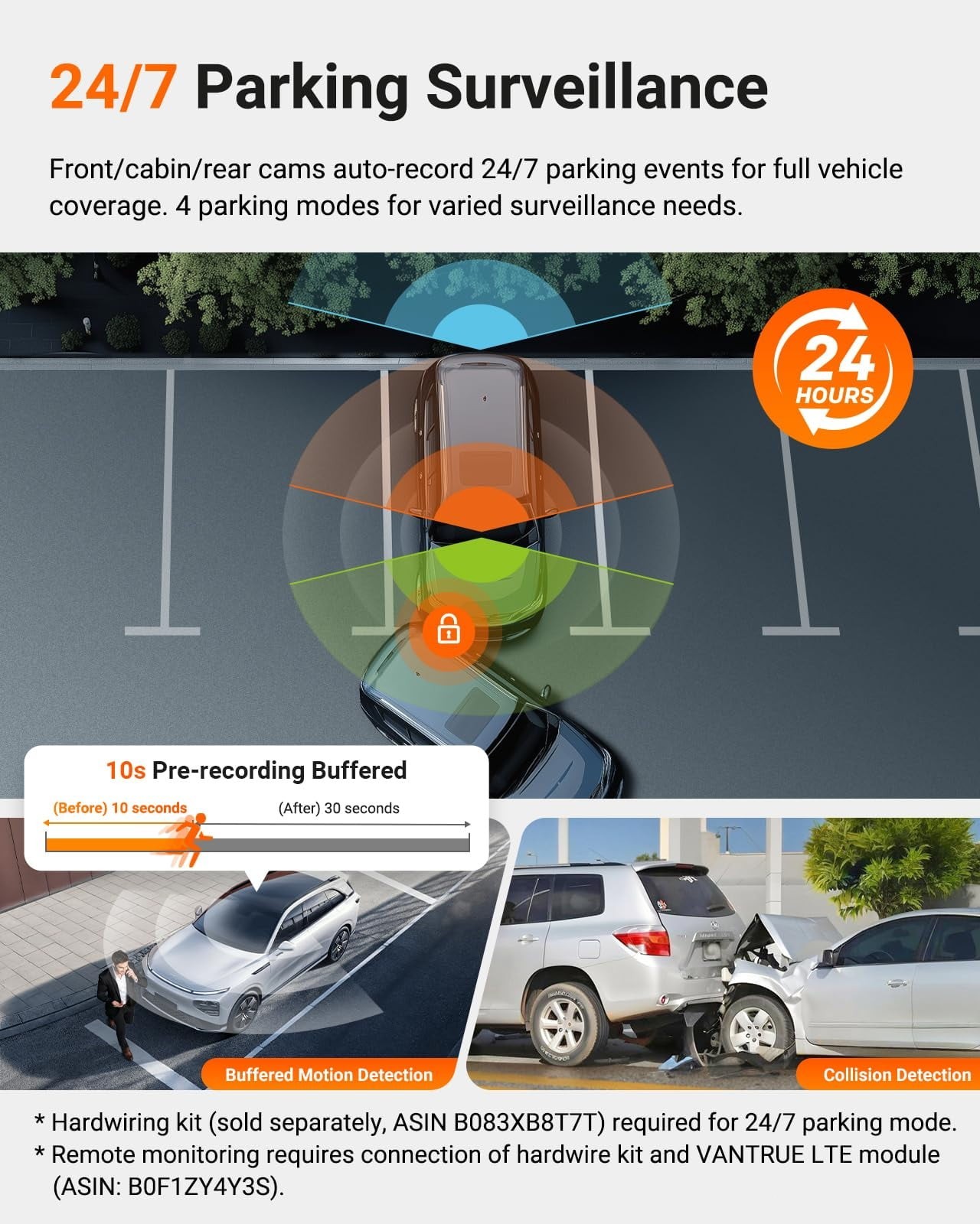 Vantrue N4 Pro S 4K 3 Channel Dash Cam STARVIS 2 WiFi GPS Night Vision HDR