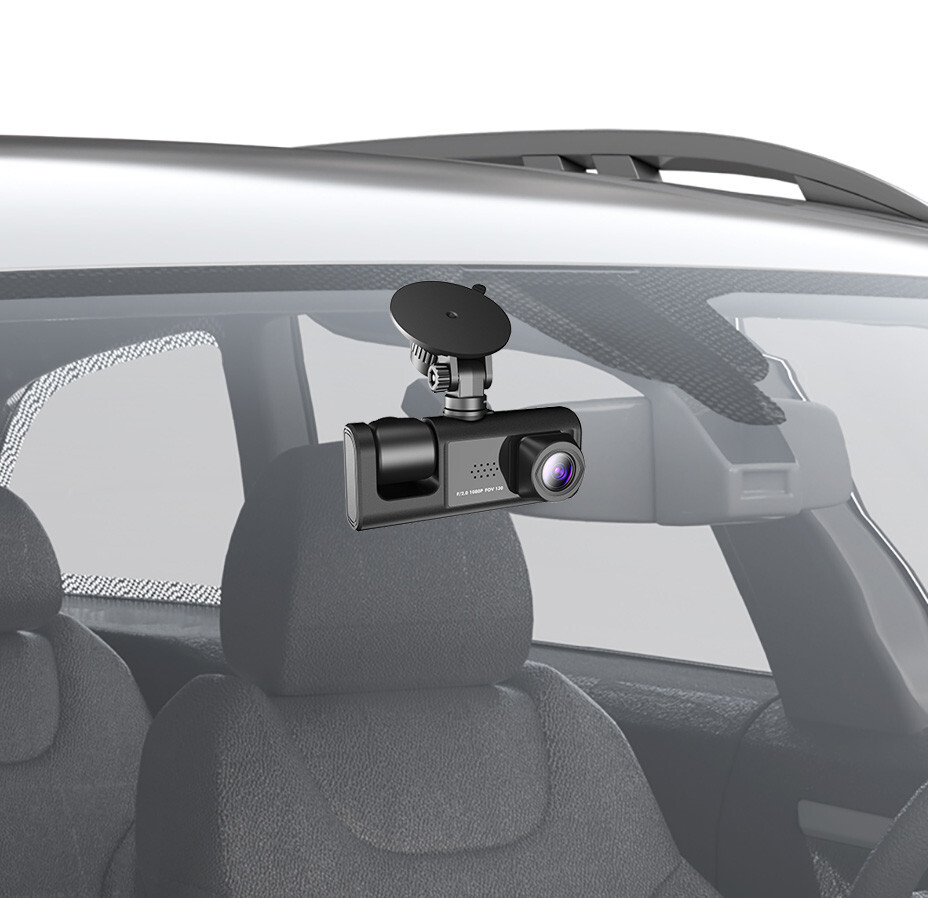 3 Lens Car Dash Cam 1080P Front/Rear/Inside DVR Video Recorder Camera G-Sensor