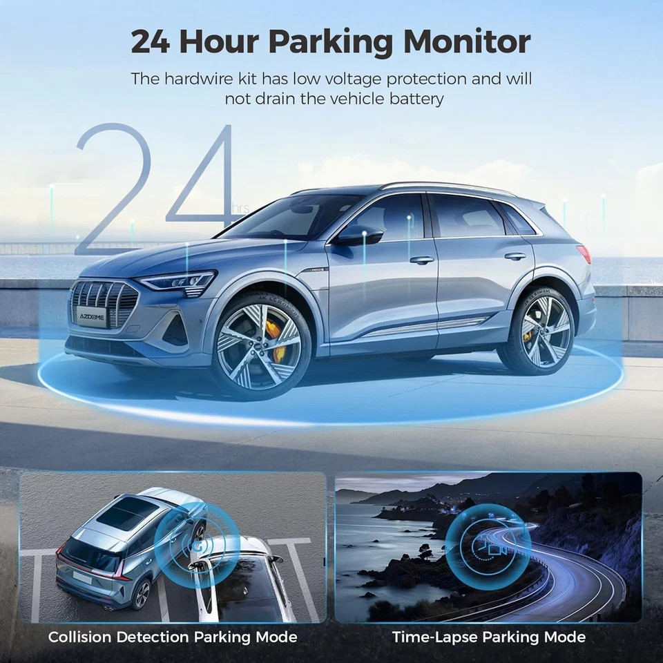 AZDOME M01 Pro 2CH Dash Cam 1080P with ADAS 3″ Screen 24H Parking Mode 🔥New🔥