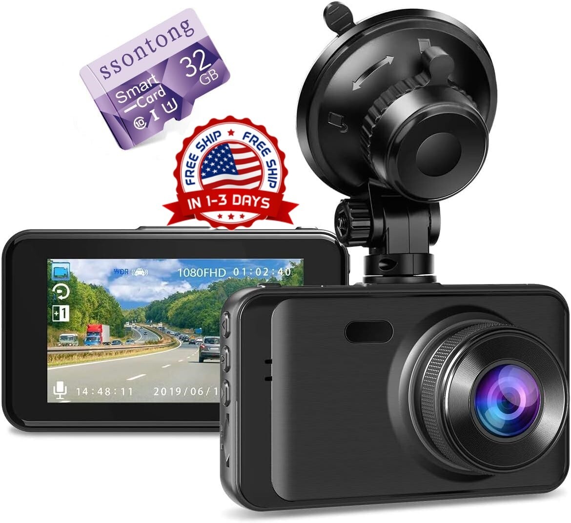 MEJOR Camara De Seguridad Para Carro Auto Salpicadero Coche Dash Cam 1080P FHD