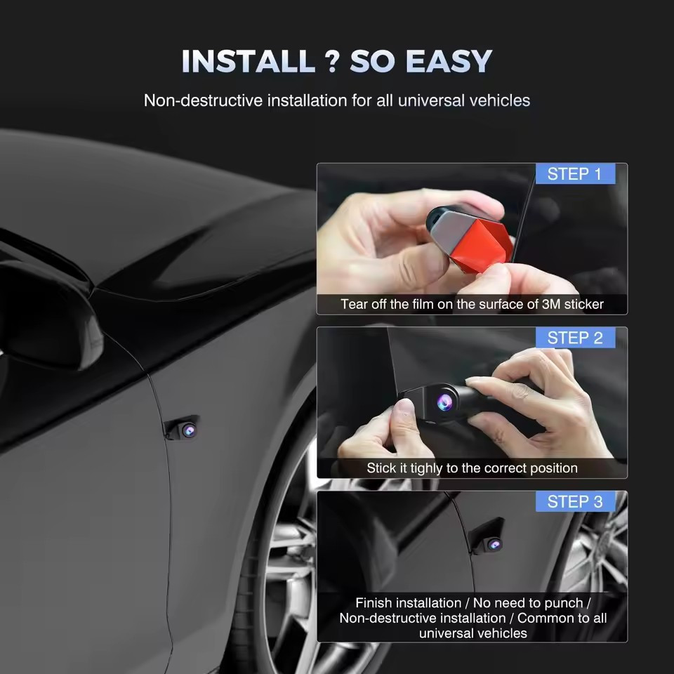 3 Cameras Dash Cam 1080P+1080P+1080P Car Video Recorder 3 Lens Car Dash Camera