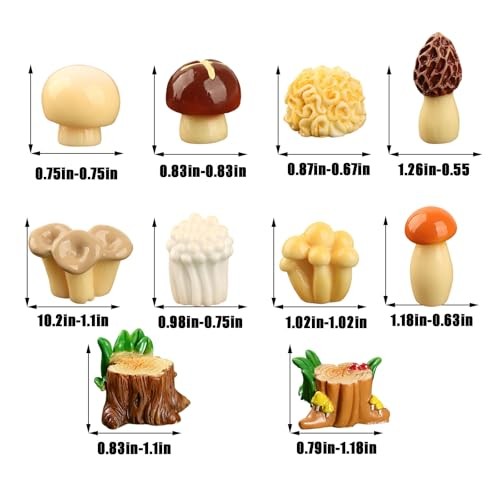 10Pcs Cute Mushroom Car Interior Accessories Dashboard – Mixed Color1