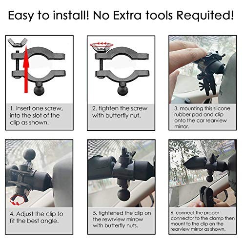 Universal Dash Cam Mount Rear View Mirror Holder with 16 Different Joints Compat
