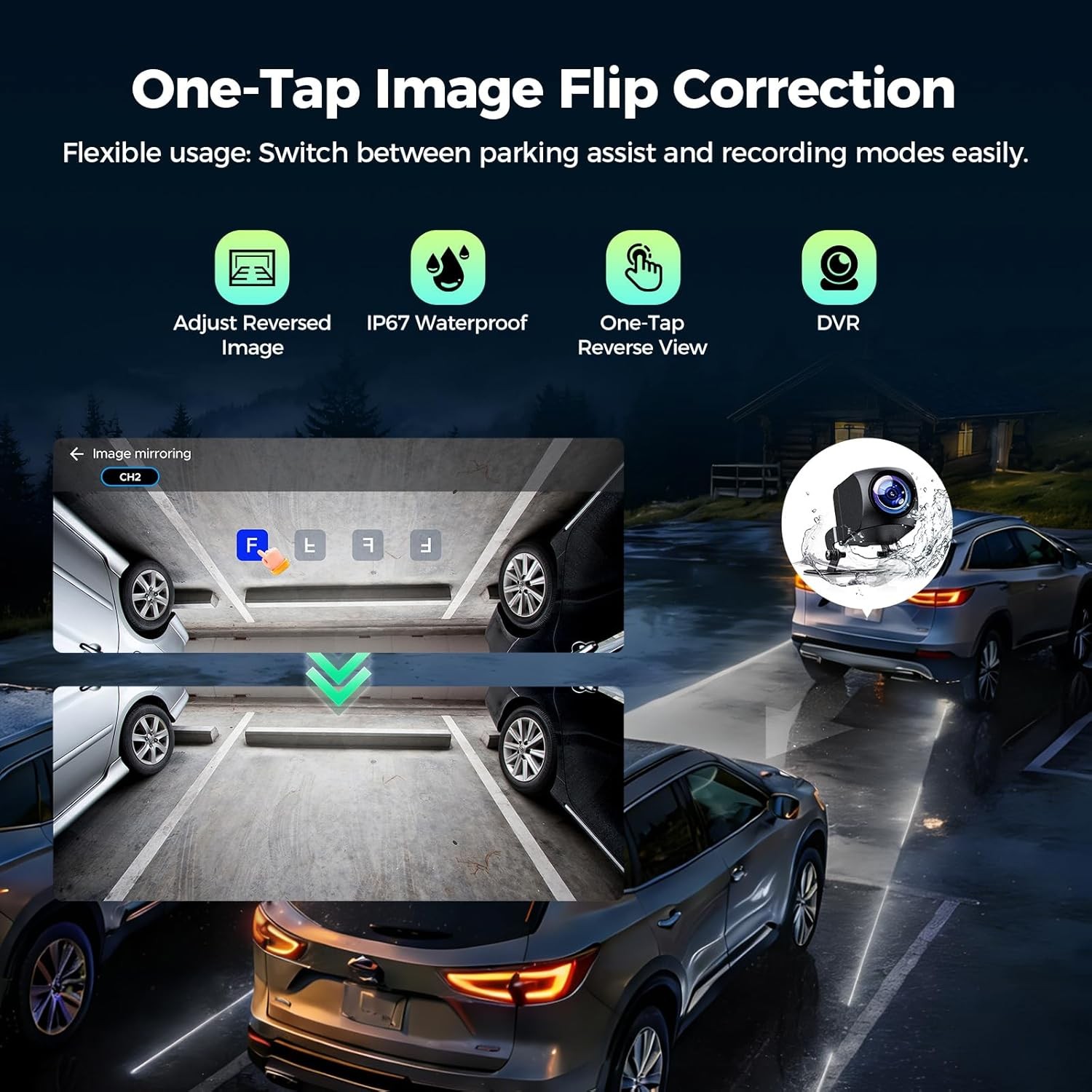 TOGUARD 12″Mirror 4K GPS Dash Cam Touch Screen Rearview Car Camera Voice Control