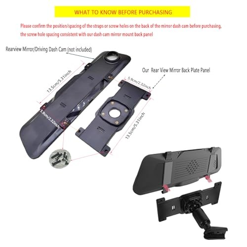1 Set Dash Cam Mirror Mount Rear View Mirror Back Plate Panel Car Rear View