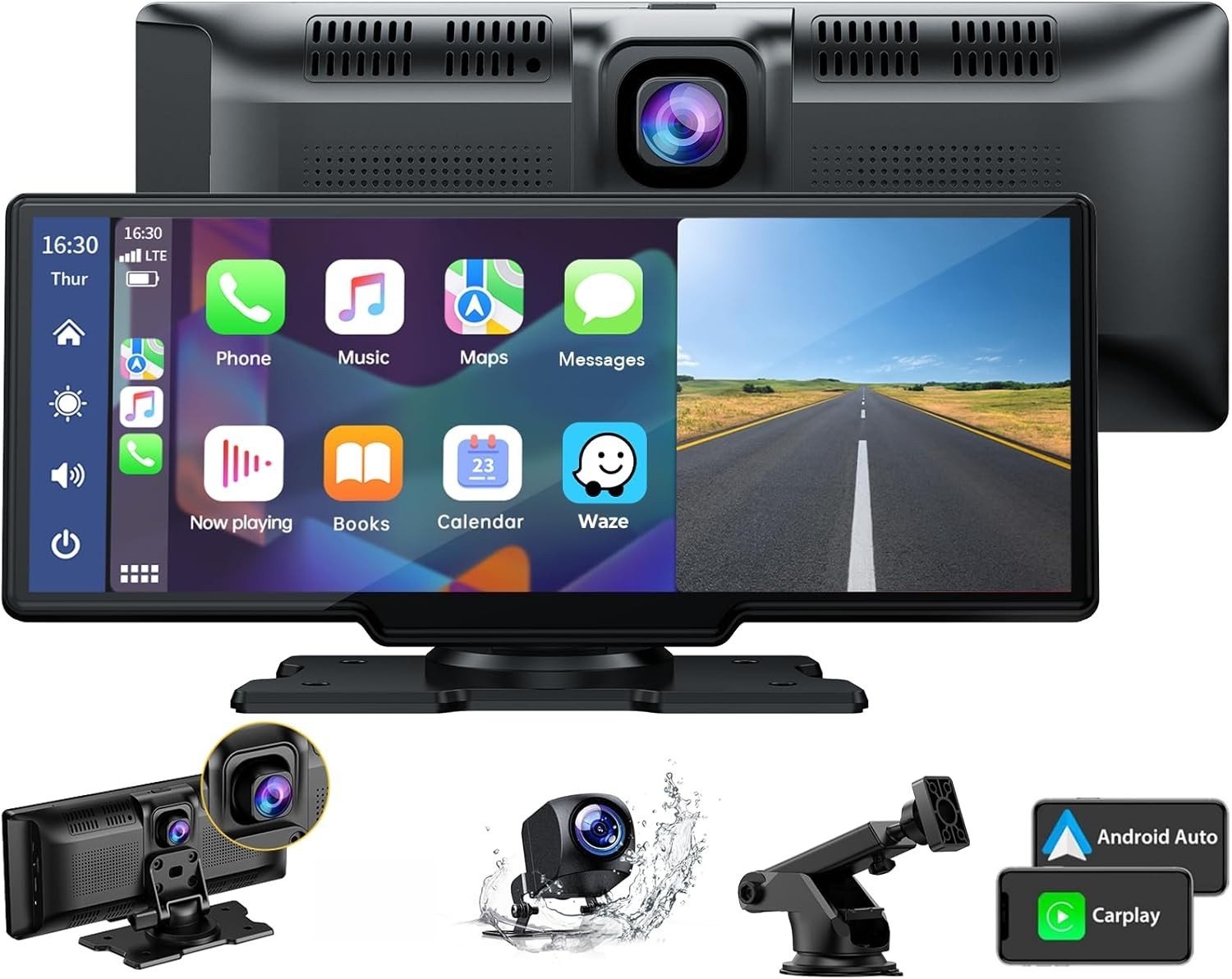 All-in-One 9.26″ Car Media System with Dash Cam, Bluetooth, & GPS Navigation