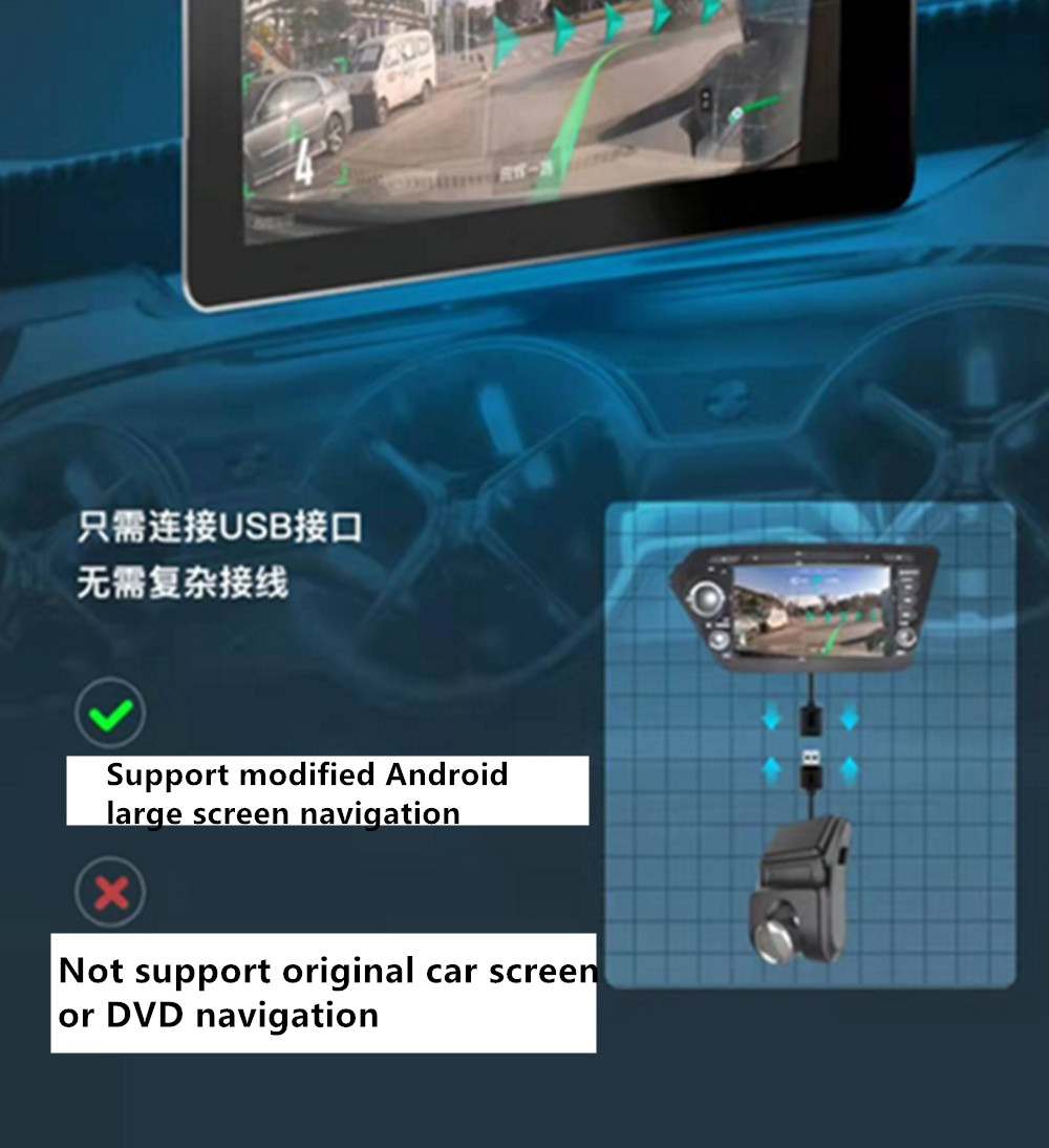 USB Dash Cam 1080P HD Car DVR Camera Video Recorder ADAS 170° For Android Player