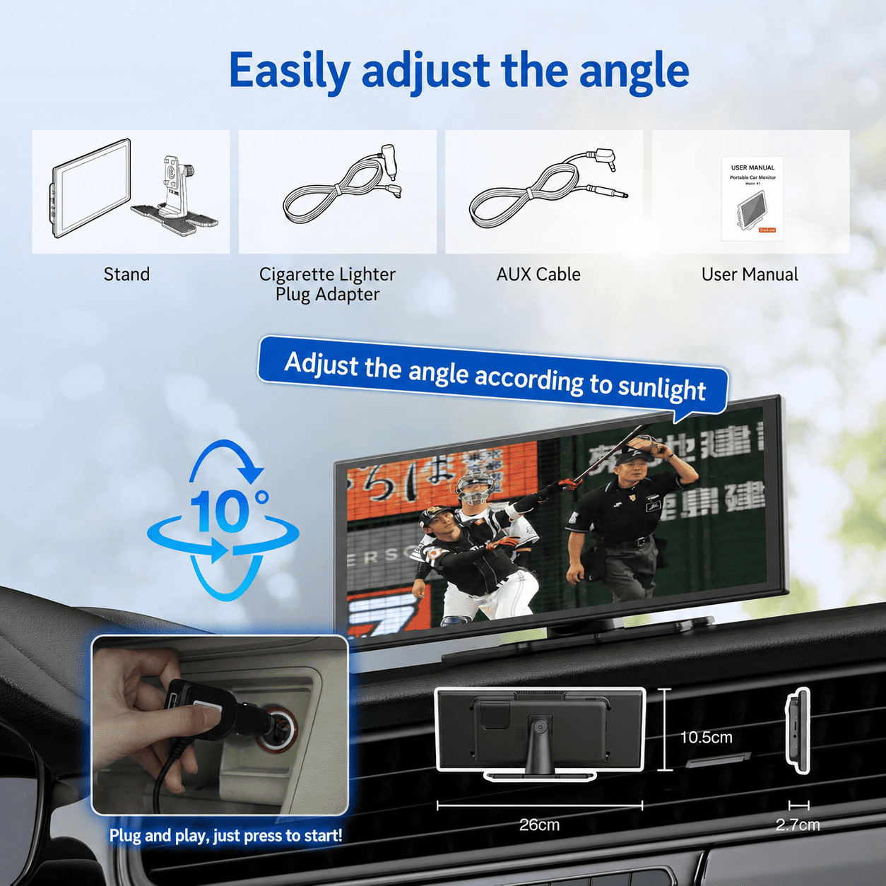 OTTOCAST ScreenFlow Portable Display Audio Wireless CarPlay Android Auto YouTube