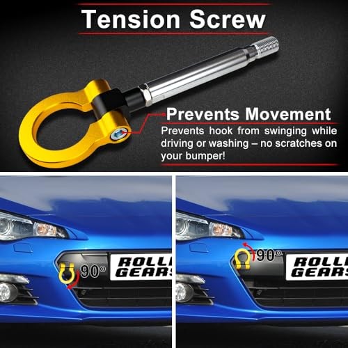 Gold Racing Tow Hook for 2015–2021 WRX, 2013–2021 FR-S GT86 BRZ – Gold