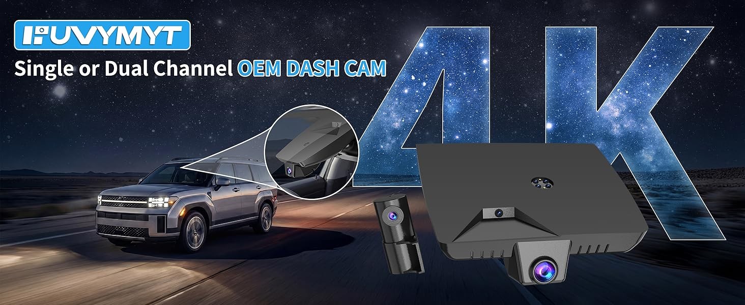 Dash Cam for Hyundai Santa Fe 2024-2026 | Hidden Front Camera | WiFi App Control