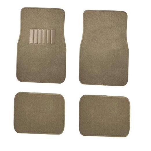 New Carpet Car Floor Mats 4 Pc Set for Cars Trucks SUVS with Heel Pad -Front
